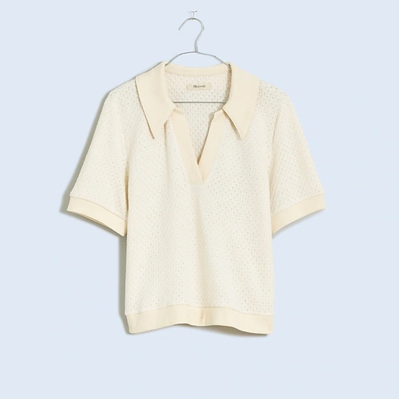 Madewell | Collared Pointelle Sweater Tee - Picture 9 of 9